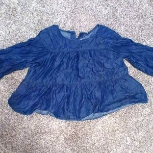 Girls cute denim tunic style shirt